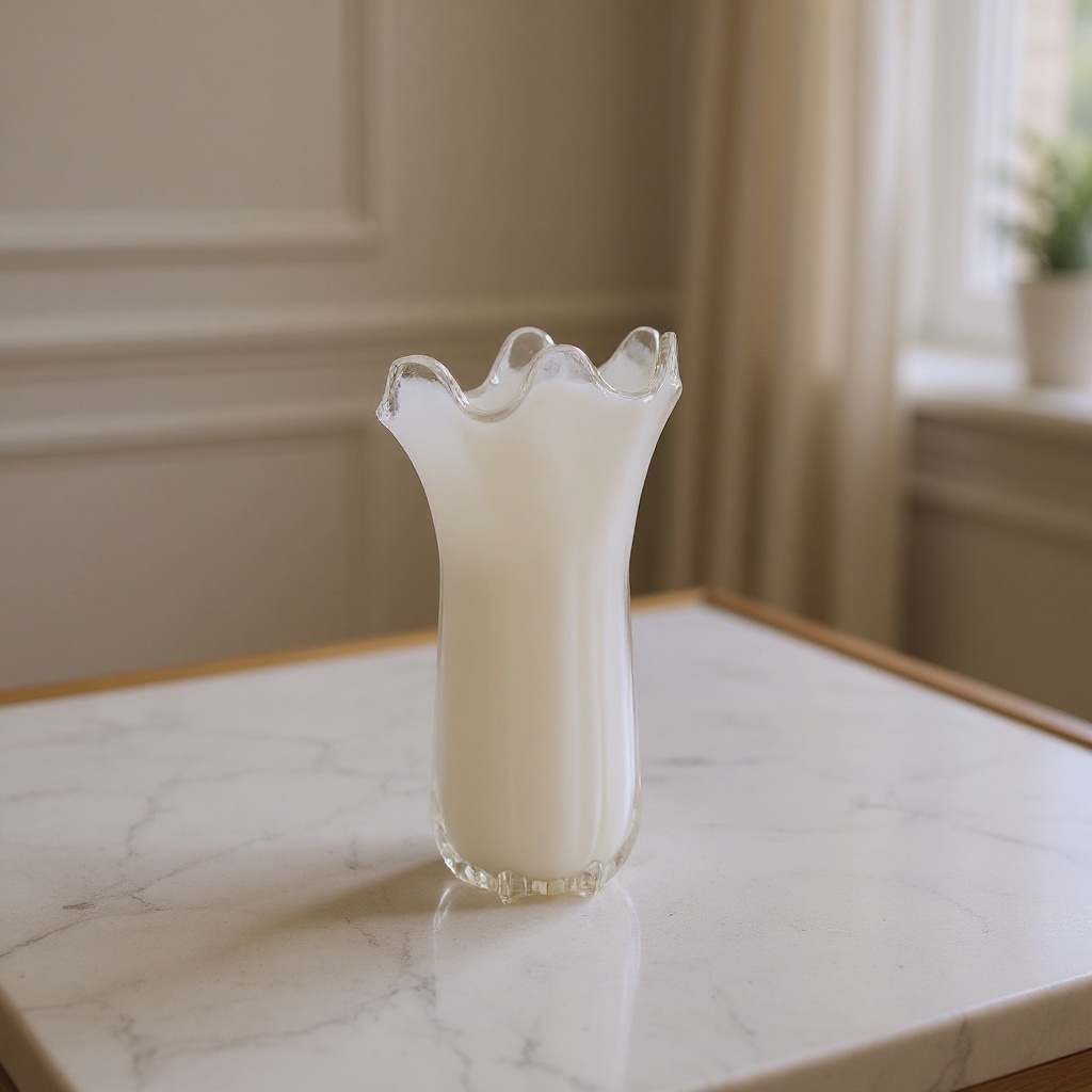 Vase en verre blanc