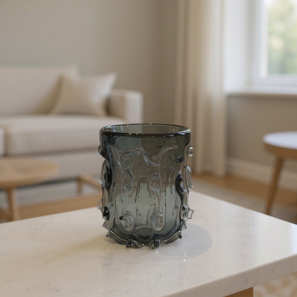 Vase en verre fumé - piques