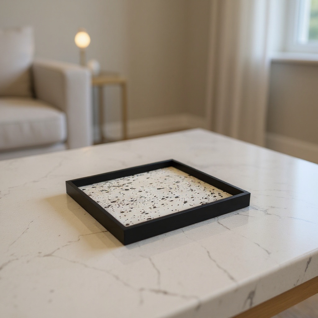 Plateau carré en bois et PU