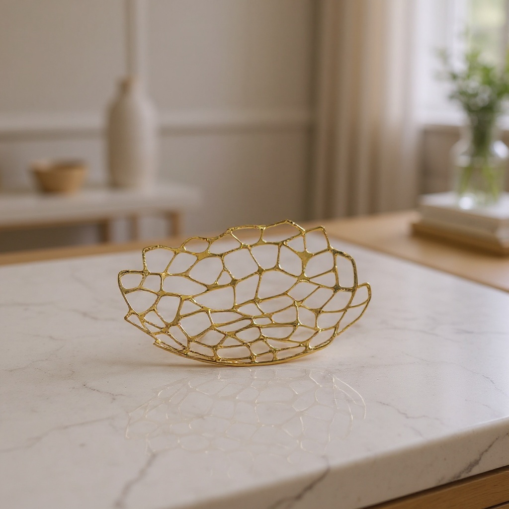 Corbeille à fruits dorée