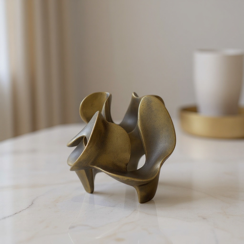 Sculpture dorée en résine