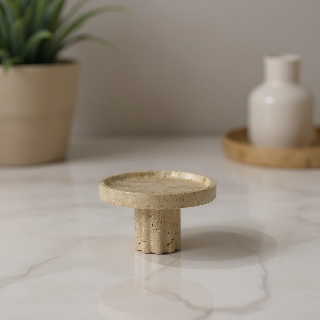 Plateau sur pied en travertin
