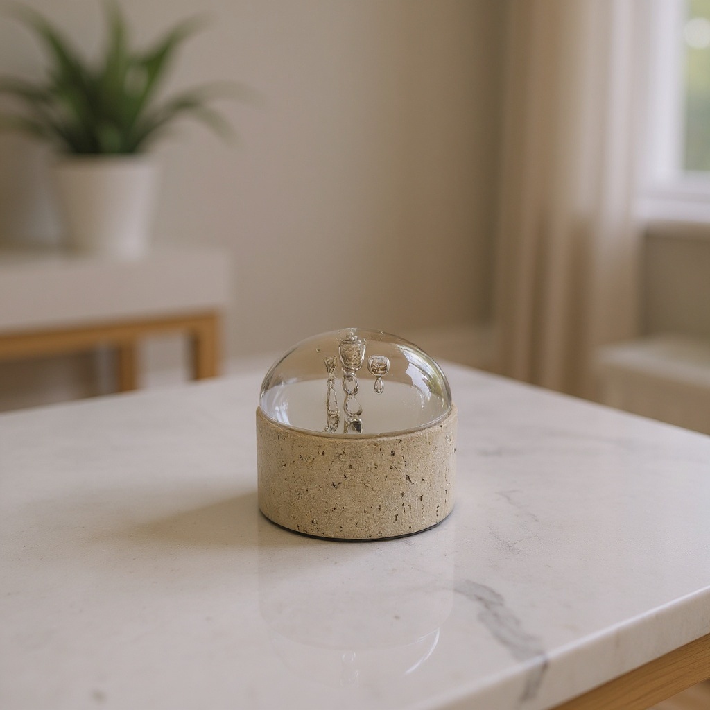 Boîte en marbre avec couvercle en verre