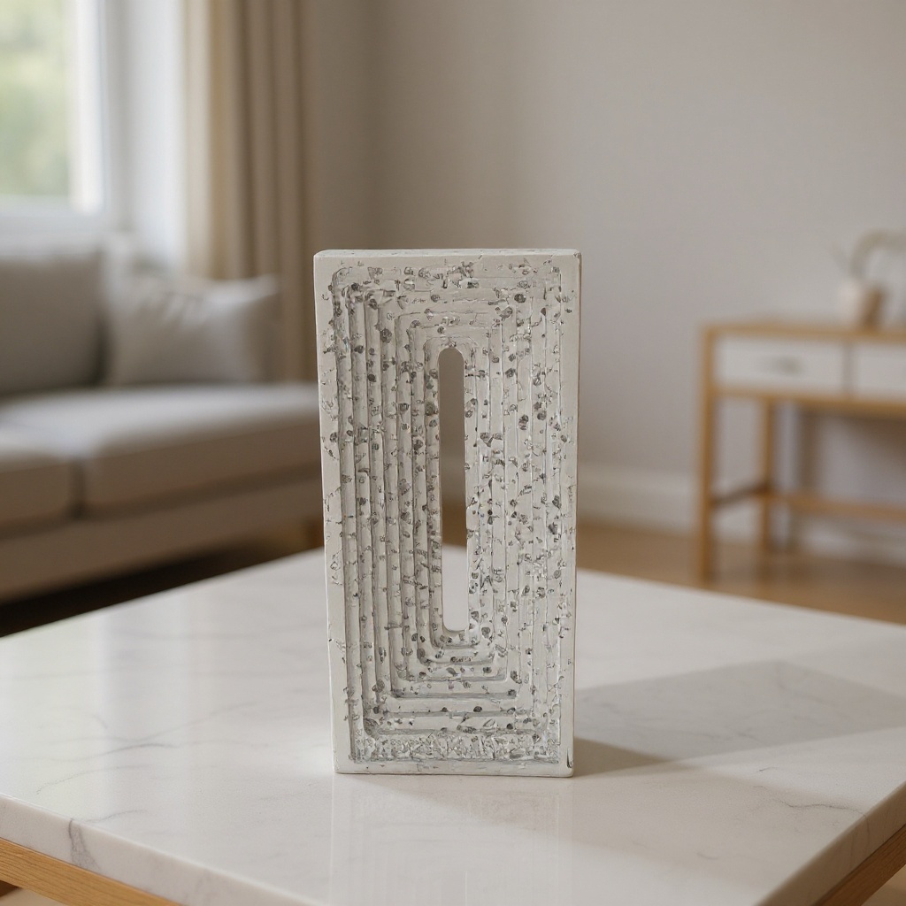 Sculpture rectangulaire blanche