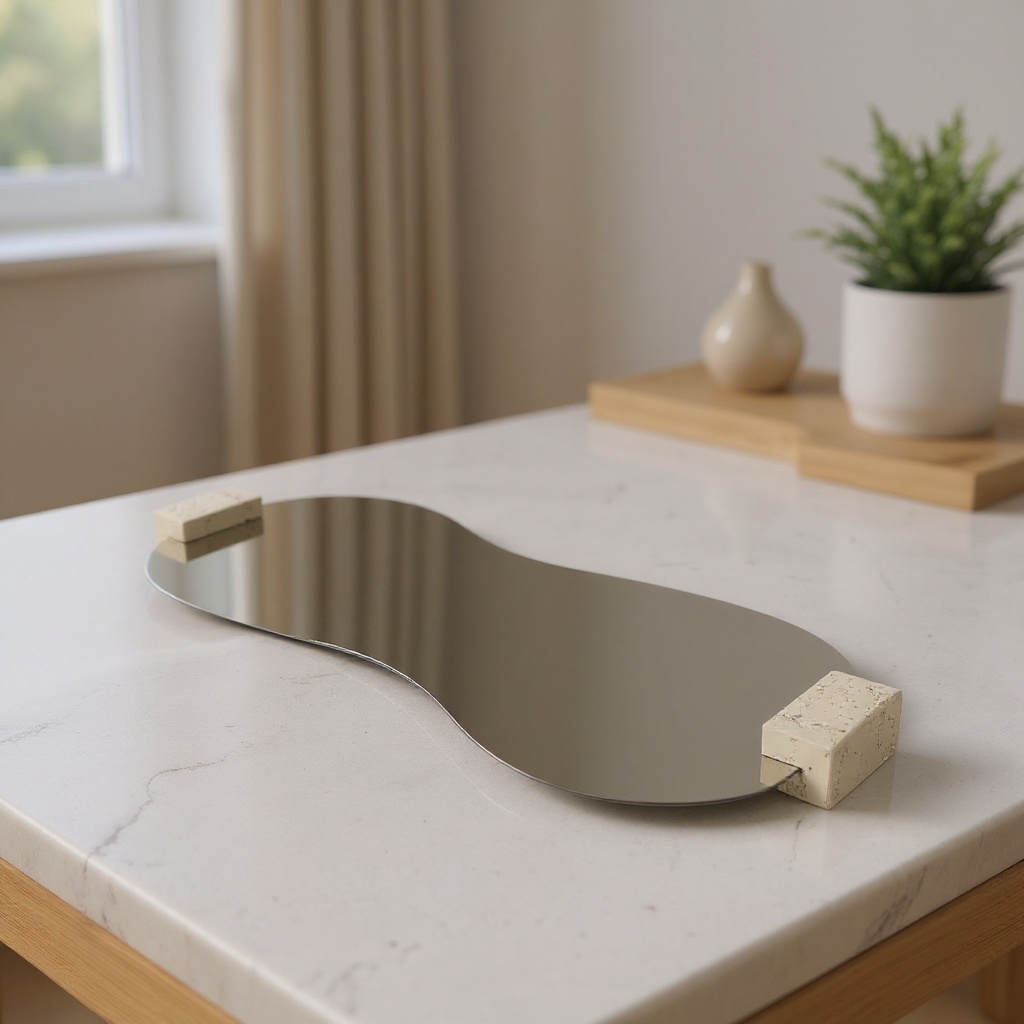 Plateau en résine et acier