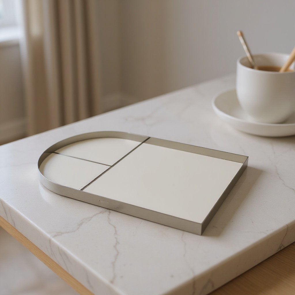 Plateau en inox et cuir