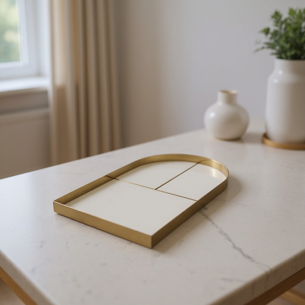 Plateau en inox et cuir