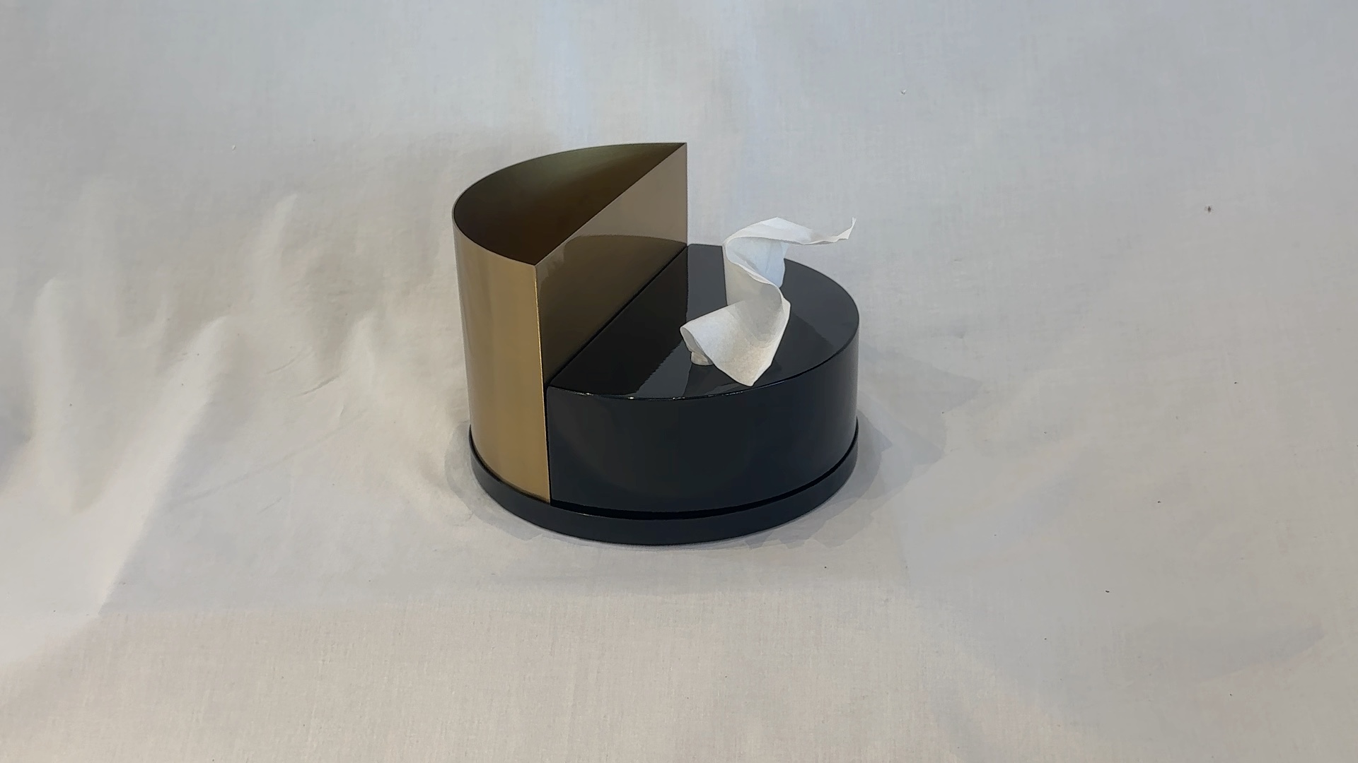 Boîte à mouchoirs - doré et noir