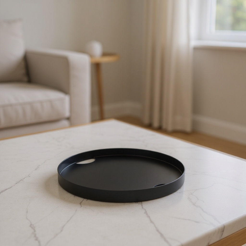 Plateau en métal noir