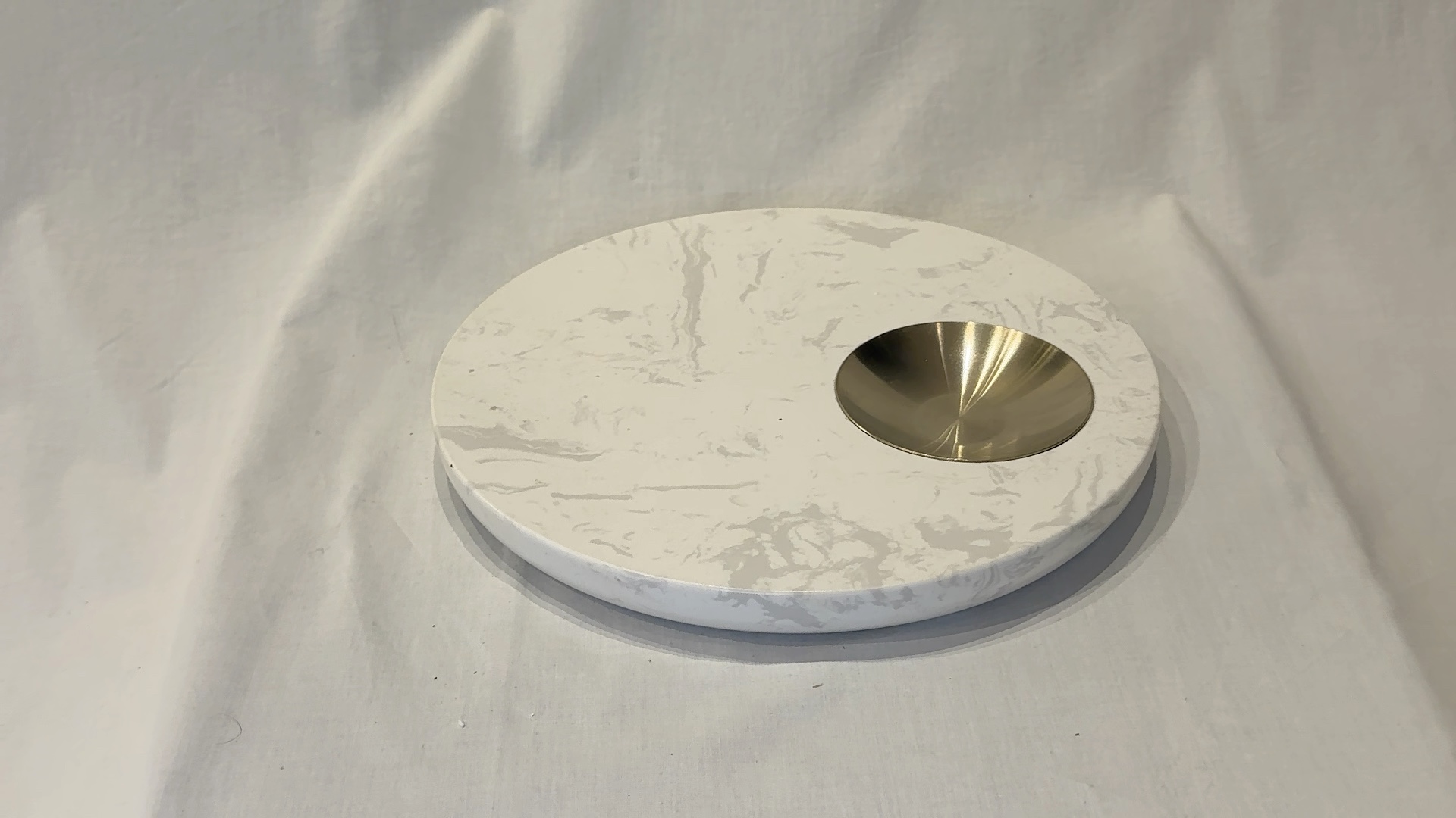 Plateau rond en marbre