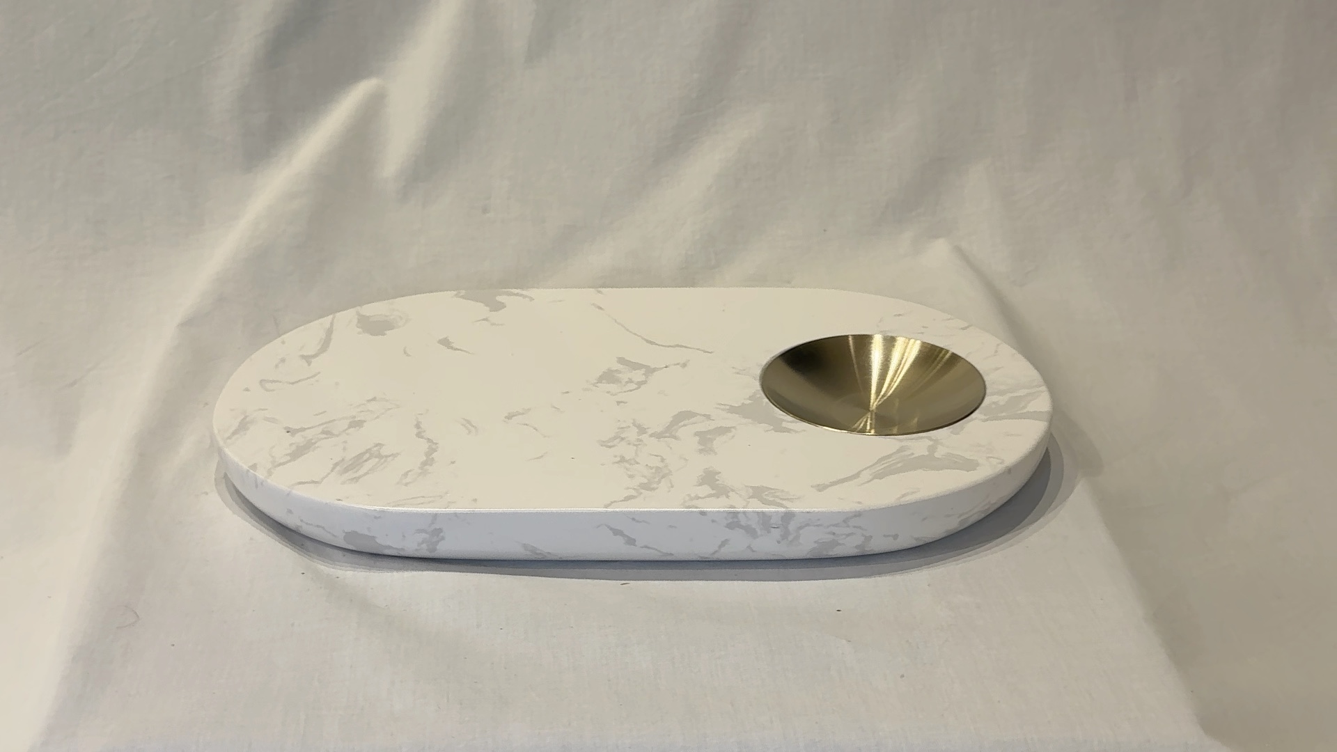 Plateau en marbre ovale 