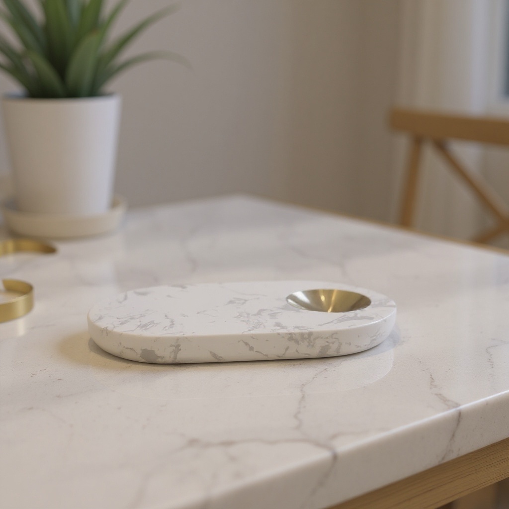 Plateau en marbre ovale 