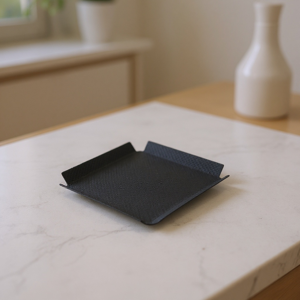 Mini plateau en métal et cuir