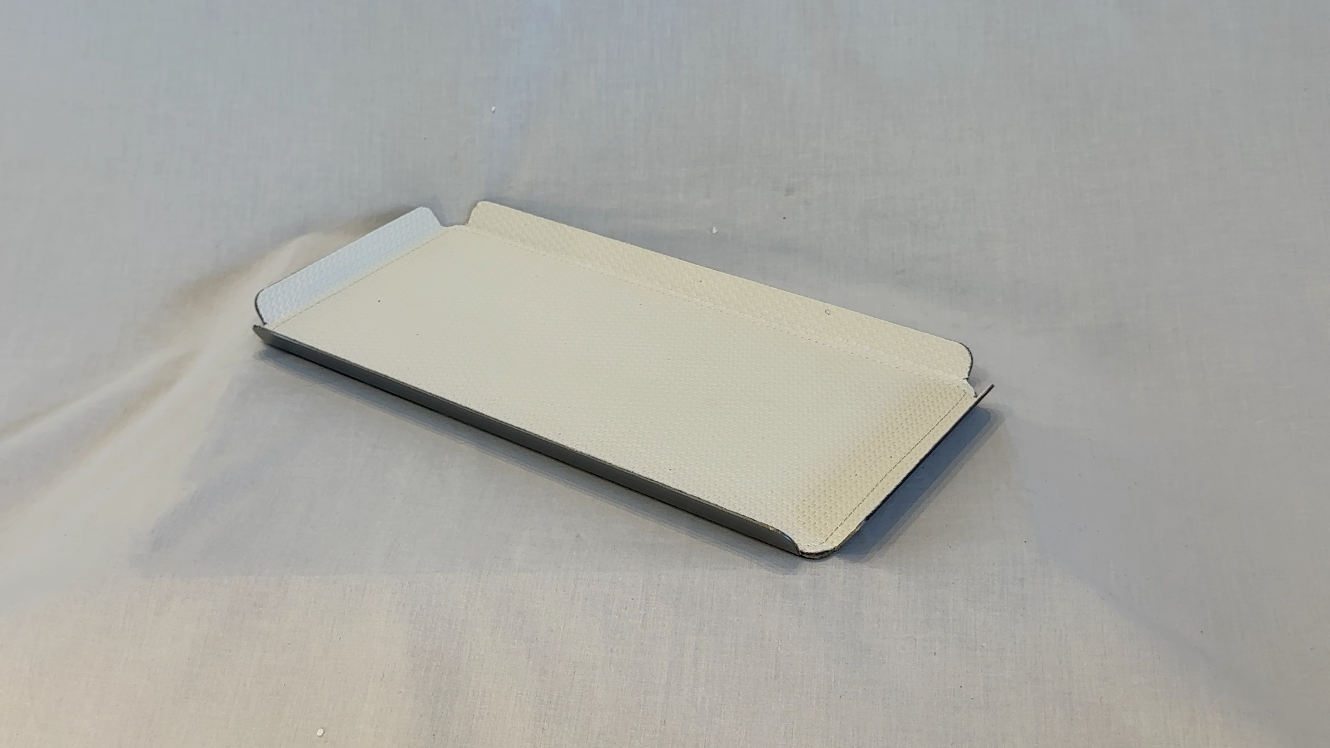 Plateau en cuir et métal blanc - Grand format