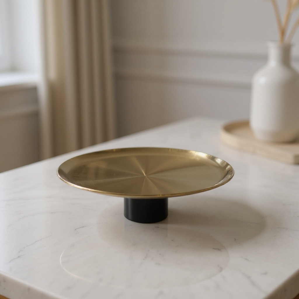 Plateau sur pied doré et noir