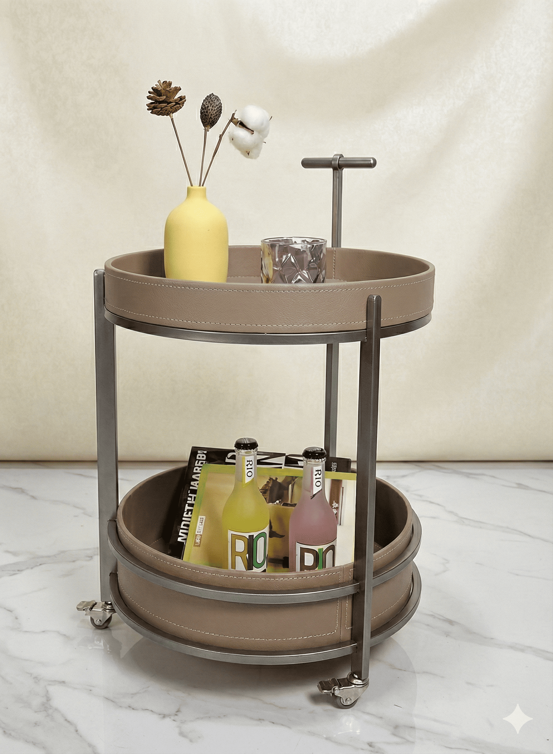 Chariot rond - Taupe
