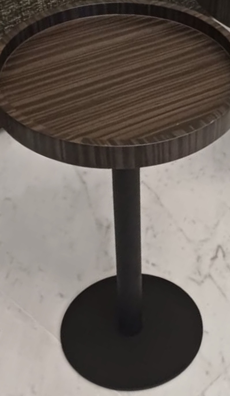Table d'appoint pied en métal plateau bois - Petite